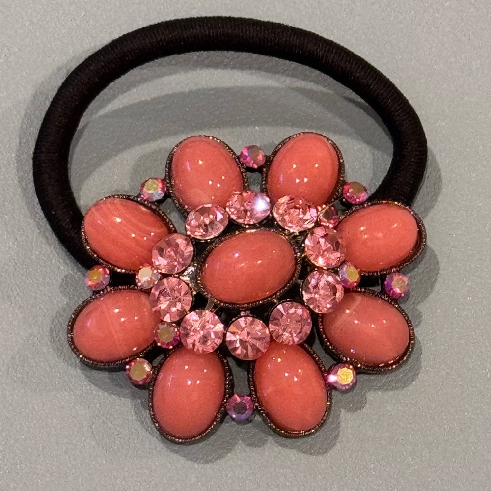 Cara New York Elegant Coral Gemstone Hair Band Statement Accessory